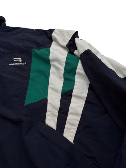 Sporty B Paneled Oversized Track Windbreaker Jacket