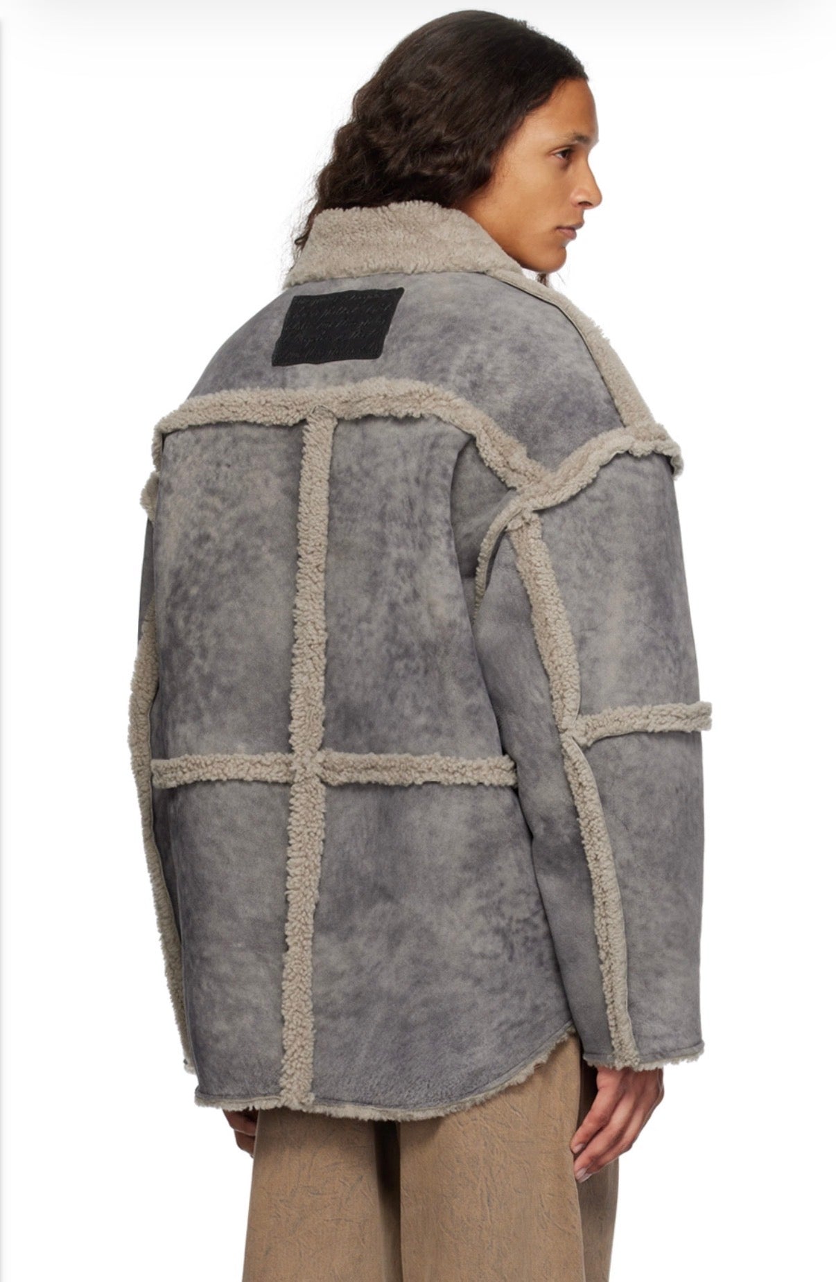 French Lamb Shearling Paneled Jacket