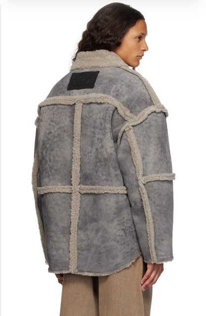 French Lamb Shearling Paneled Jacket