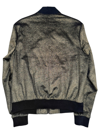 Gold Sprinkled Velvet Western Teddy Varsity Bomber
