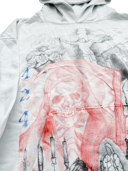 2025 Valentina Grave Death Skull Tattoo Hoodie (Pale Blue)