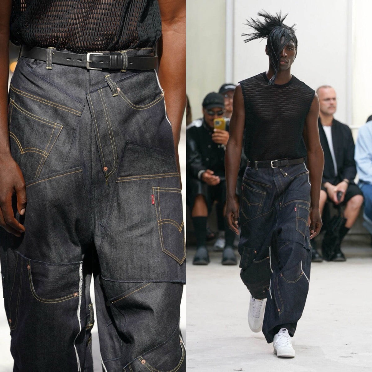 Levis 2024 Runway Patchwork Reconstructed Jeans