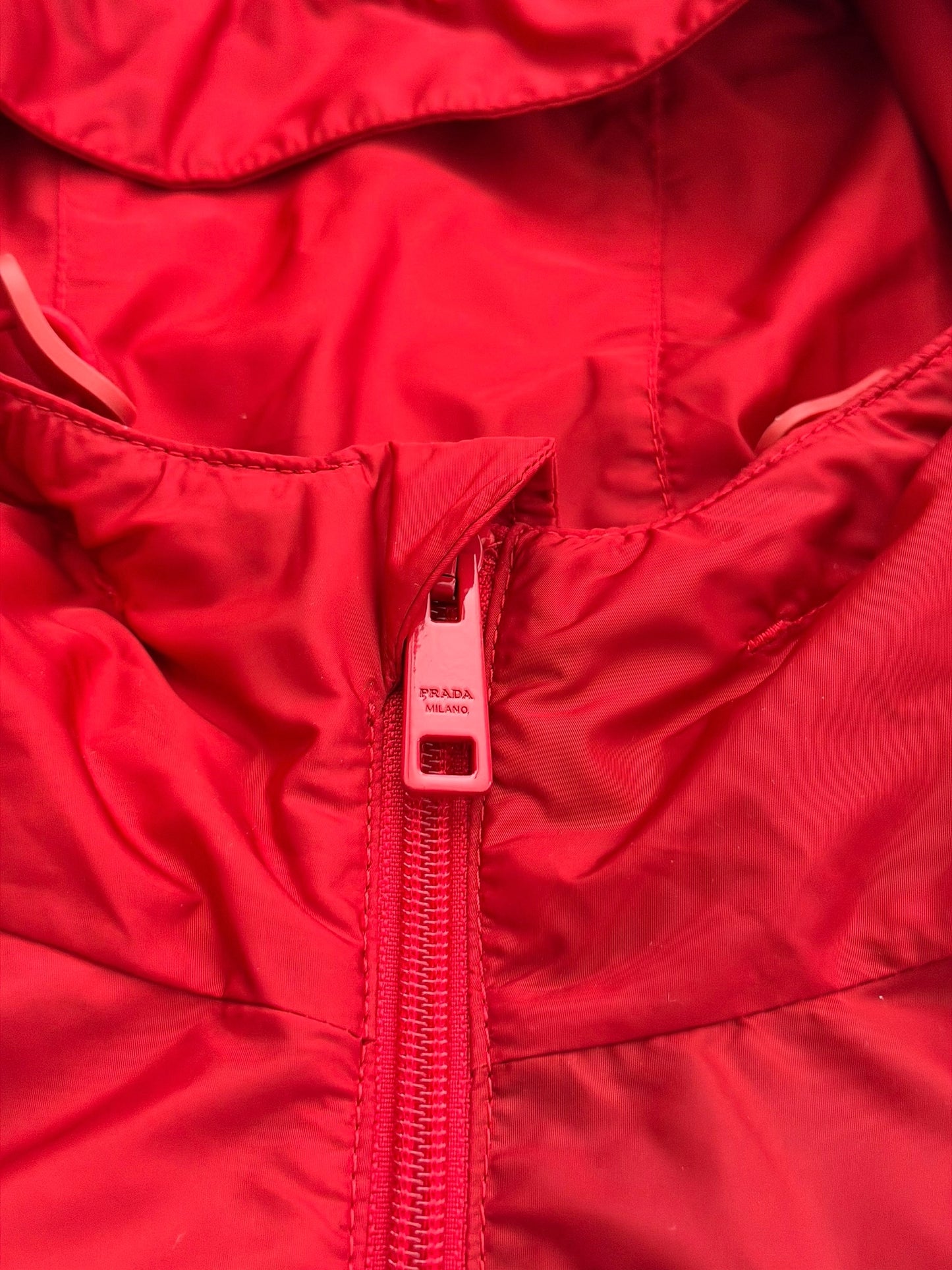 Red Re-Nylon Logo Windbreaker Zip Up