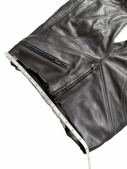 2024 Raw Waist Biker Moto Leather Pants
