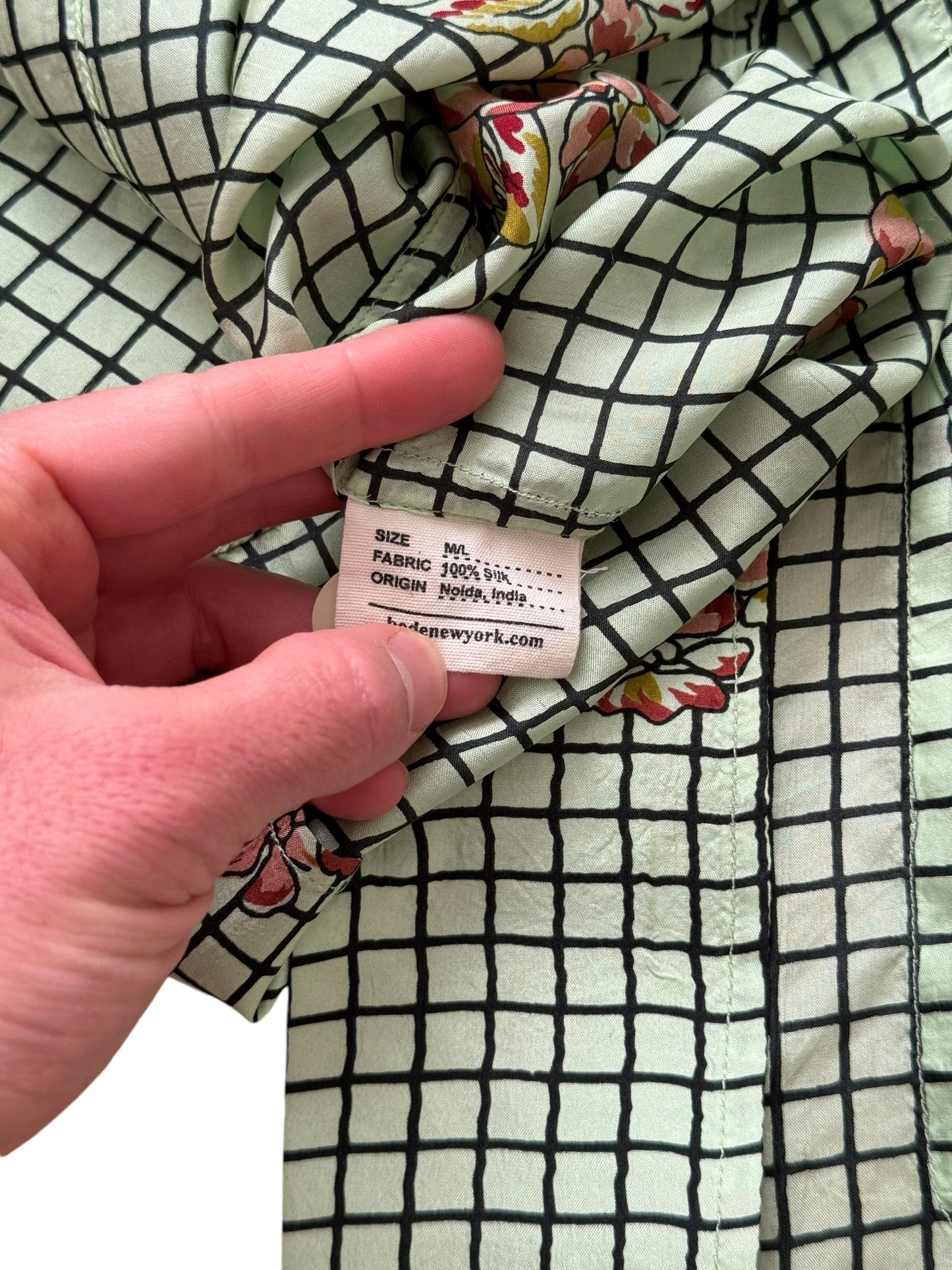 Silk Floral Plaid Shirt