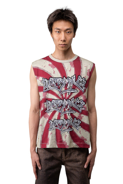 Red Swirl Punk Tank