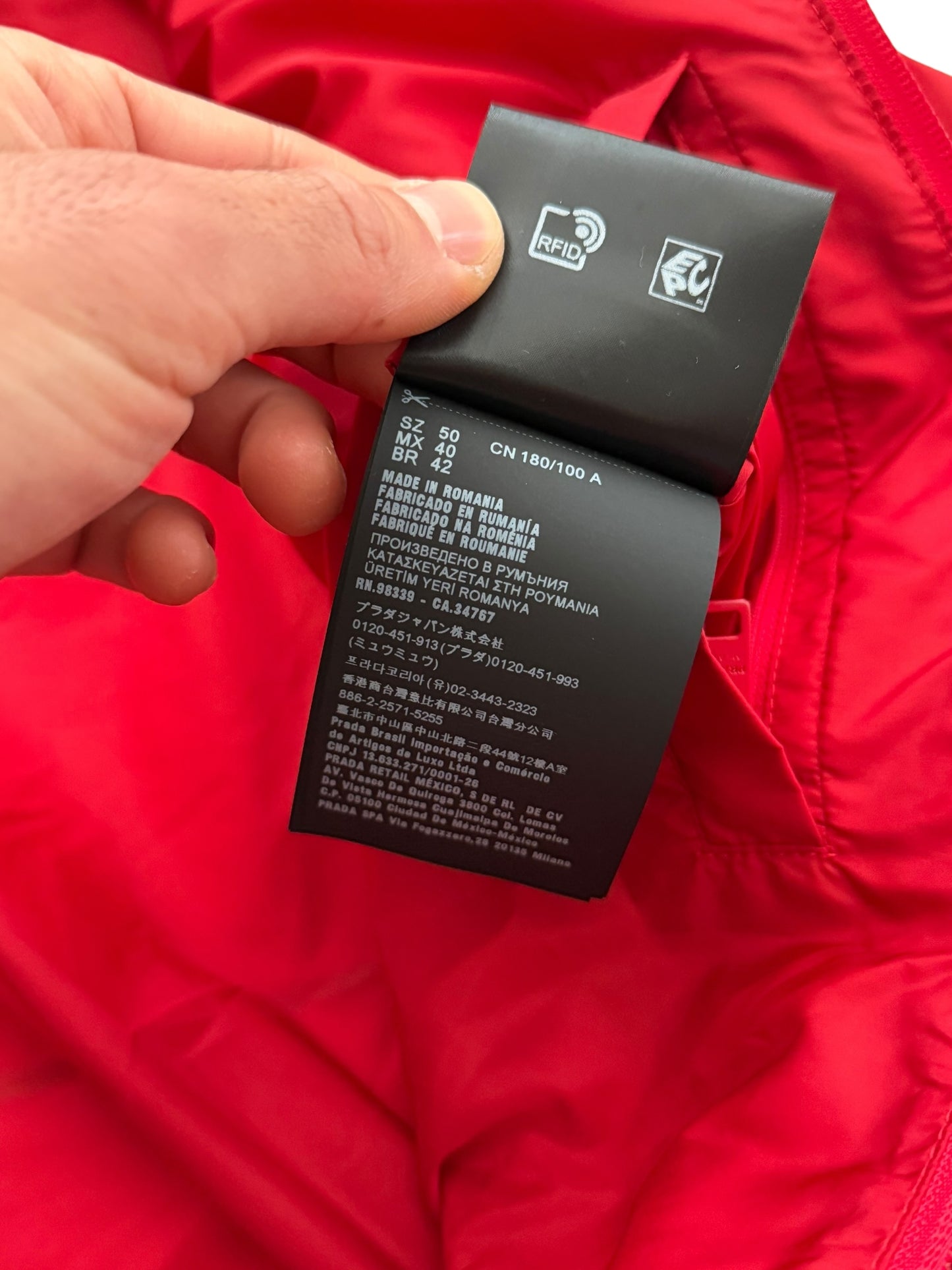 Red Re-Nylon Logo Windbreaker Zip Up