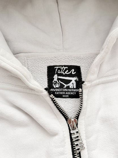 Heavy Zip Logo Cropped Hoodie
