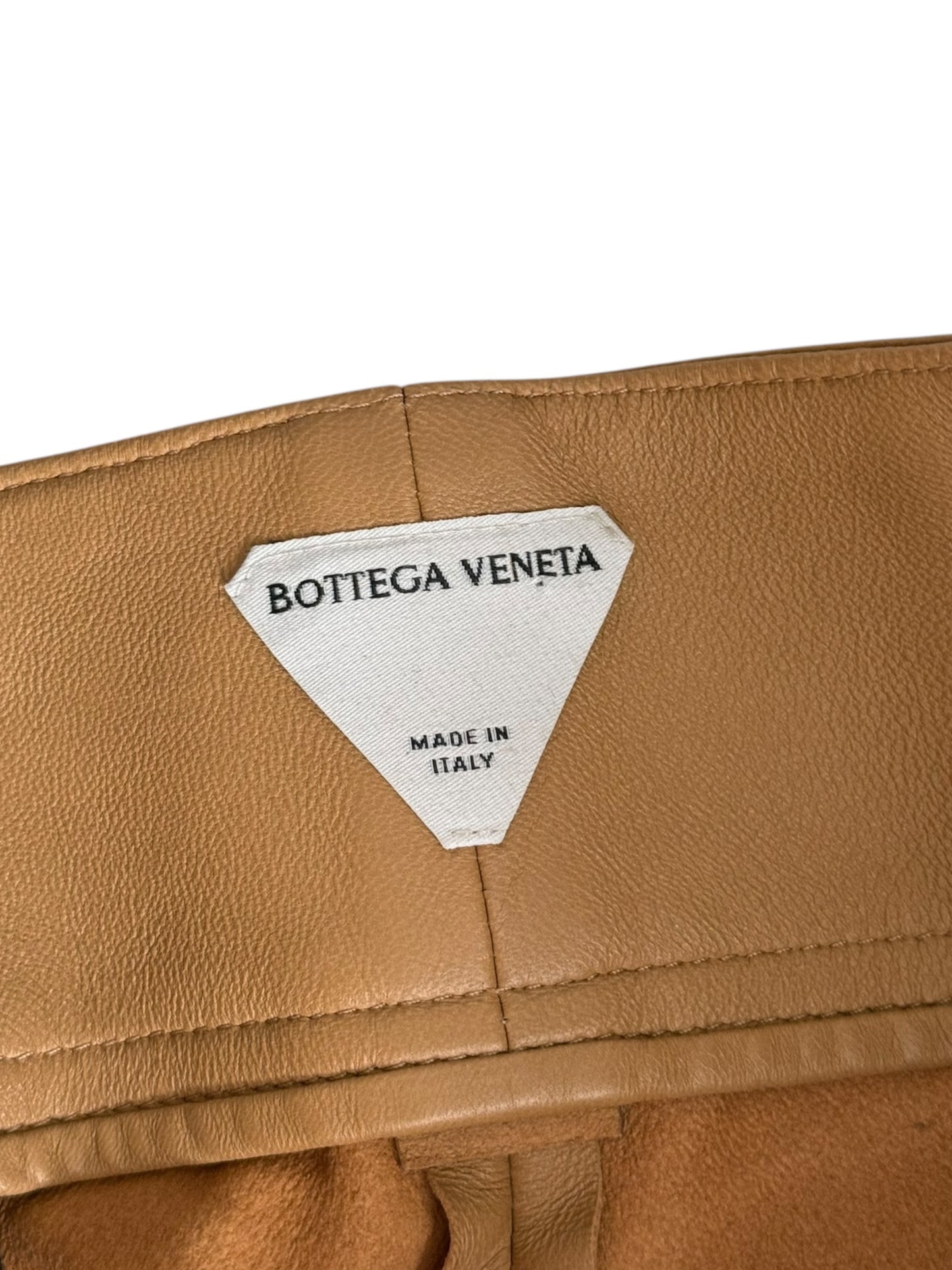 “Cashmere Nappa” Leather Pleat Baggy Pant