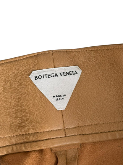 “Cashmere Nappa” Leather Pleat Baggy Pant