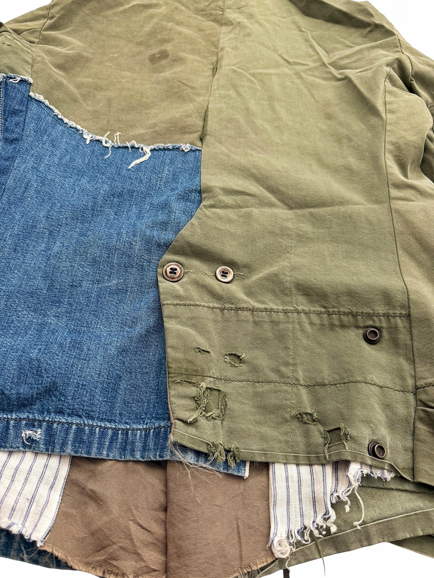 2014 Duffle Lee Denim Split Army Jacket Coat