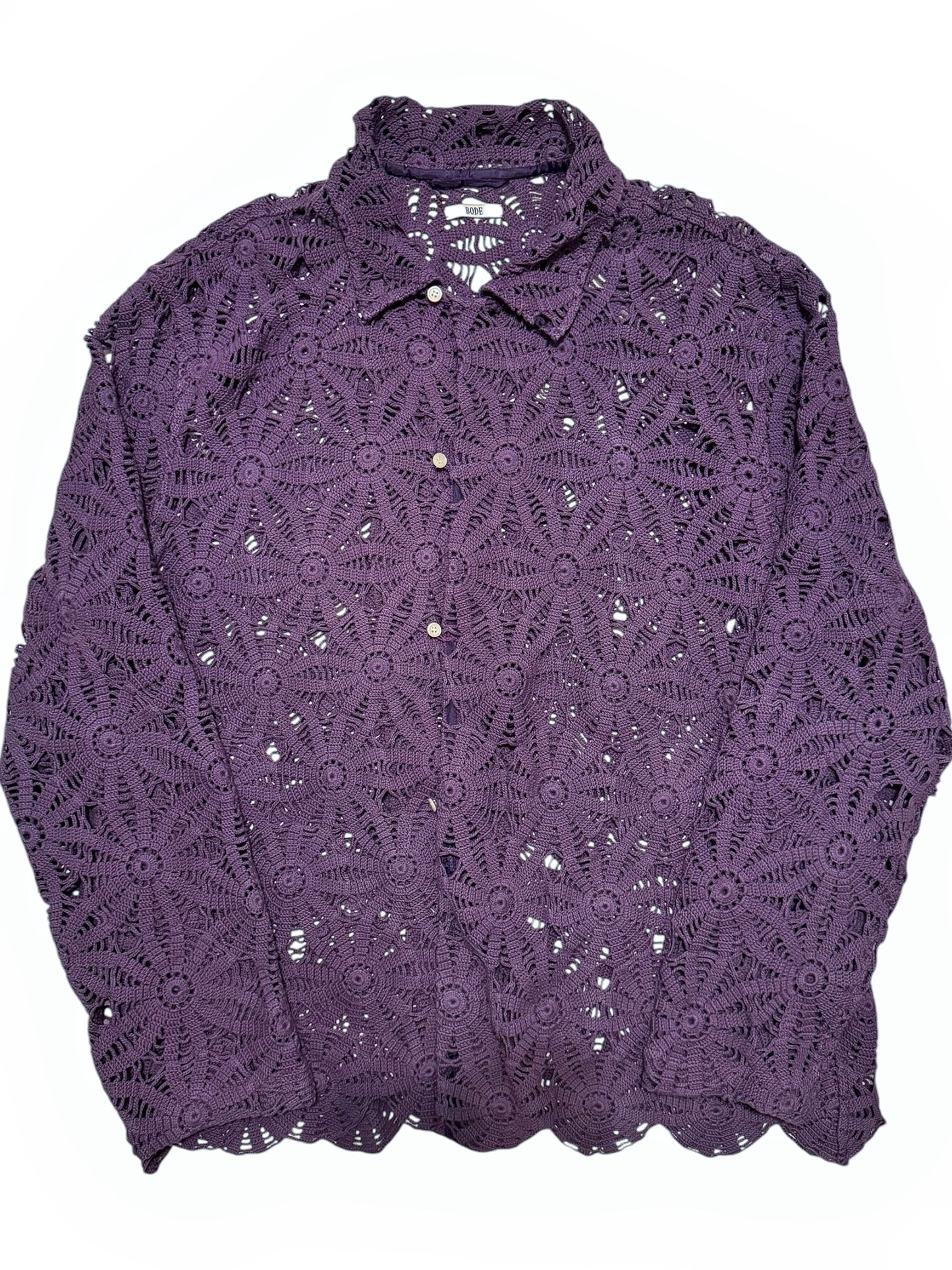 Flower Crochet Woven Shirt