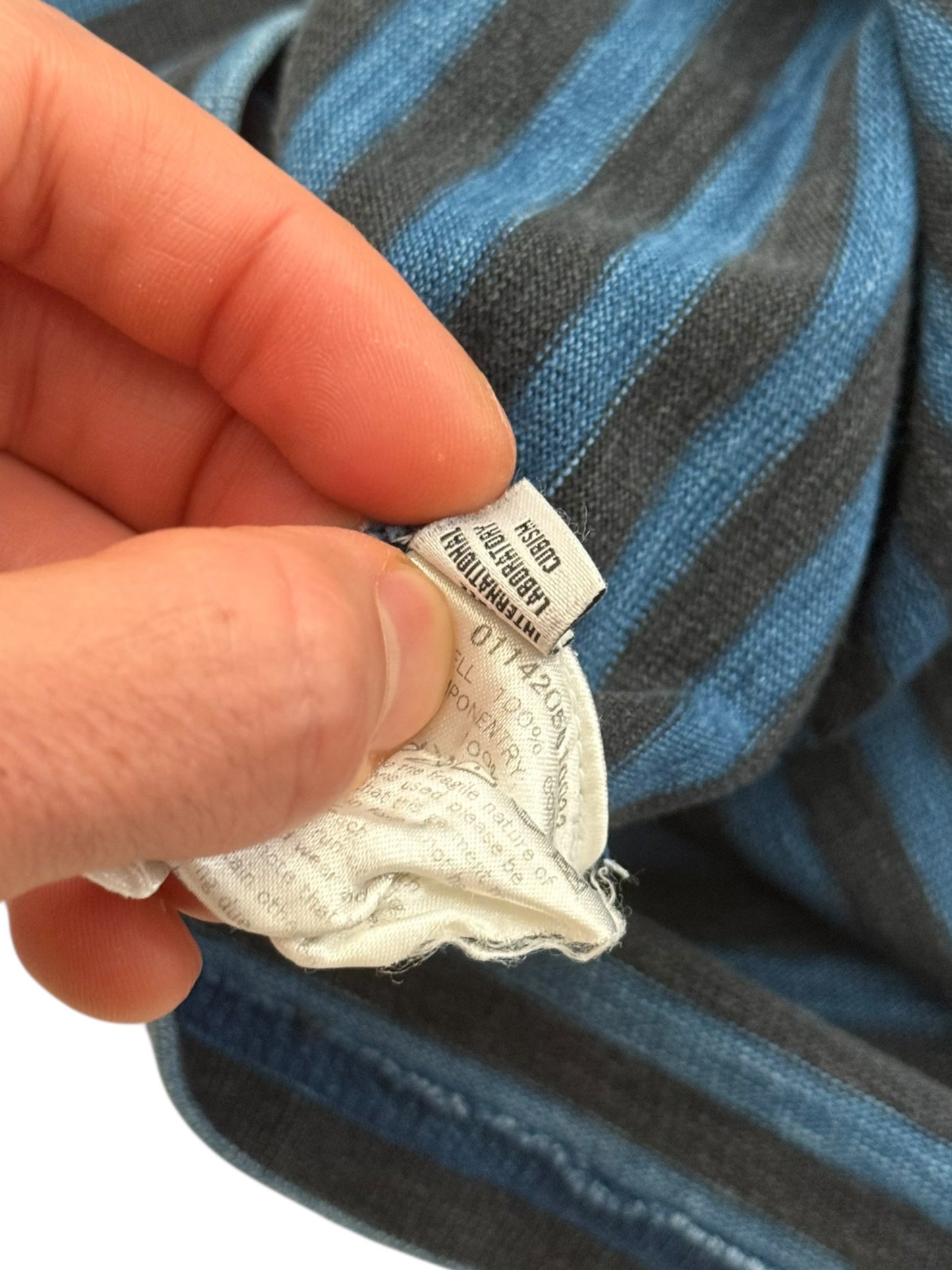 Indigo Navy Stripe Border Crew