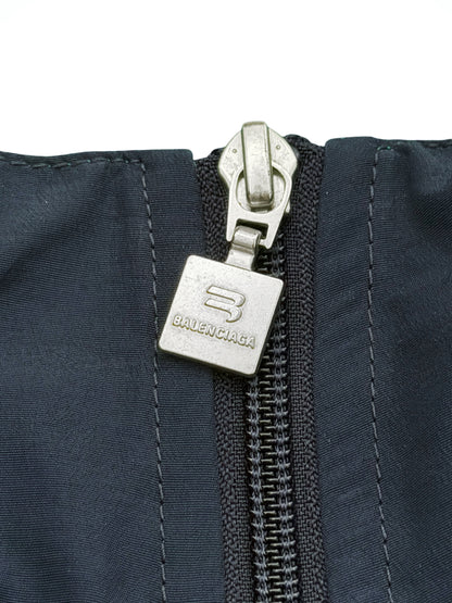 Sporty B Paneled Oversized Track Windbreaker Jacket