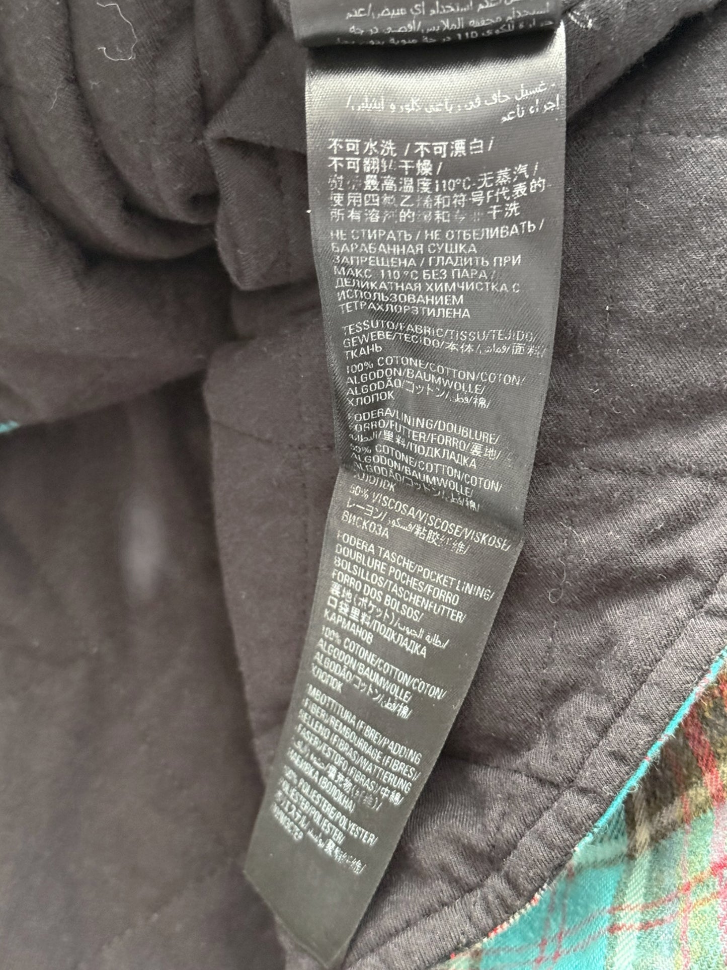 Oversized Bleached Hooded Flannel Blue