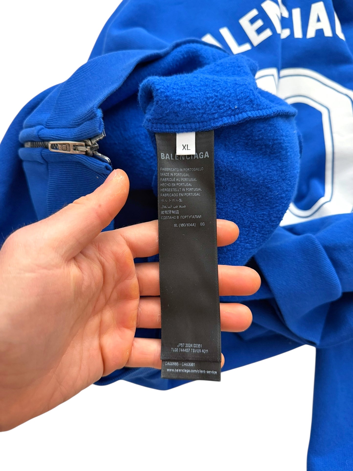 Soccer Crest Football Logo Hoodie Blue