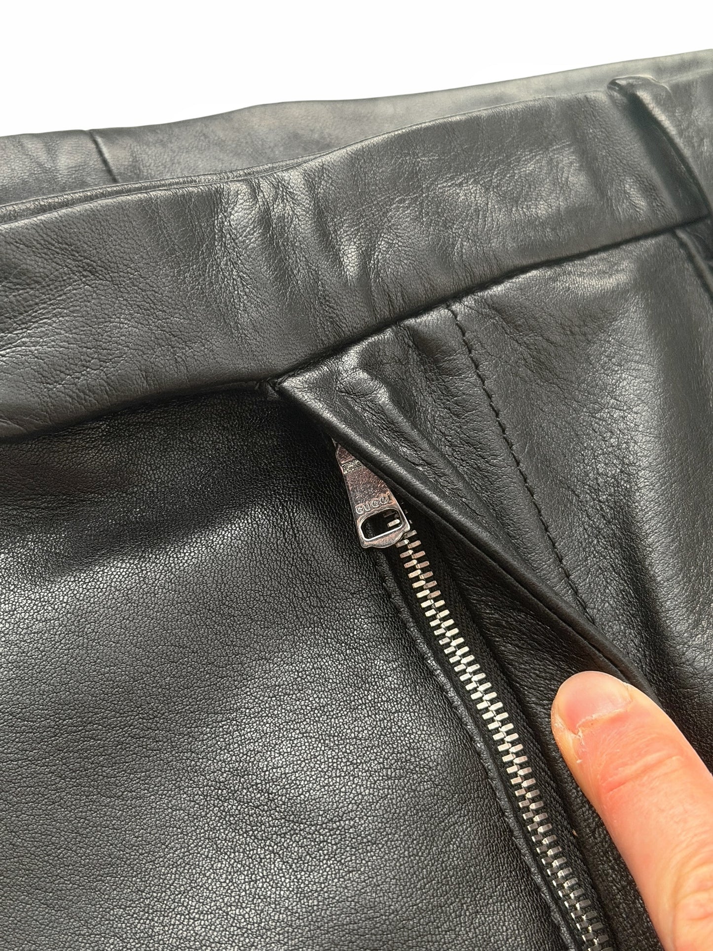 Lambskin Leather Pleated Trouser Pant