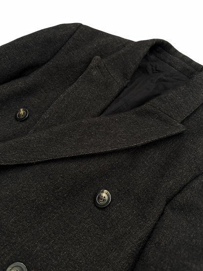 2018 Sisyphus Brown/Black Weave Double Breasted Coat