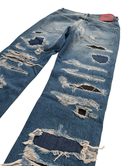Distressed Thrashed Denim Jeans