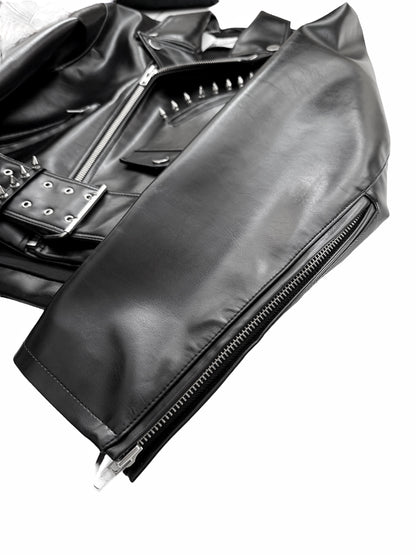 Vegan Leather Punk Moto Jacket