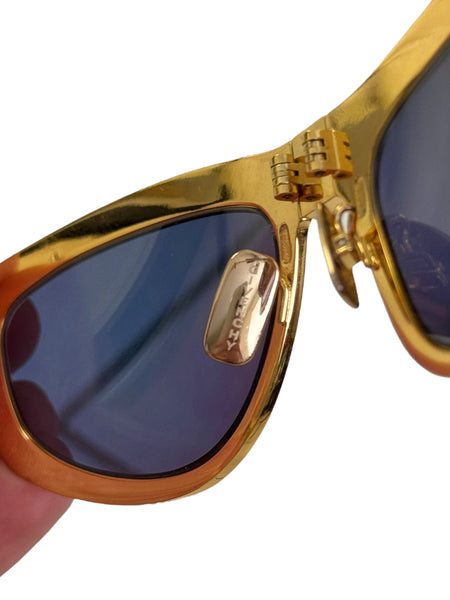 Folding Gold Compact Sunglasses