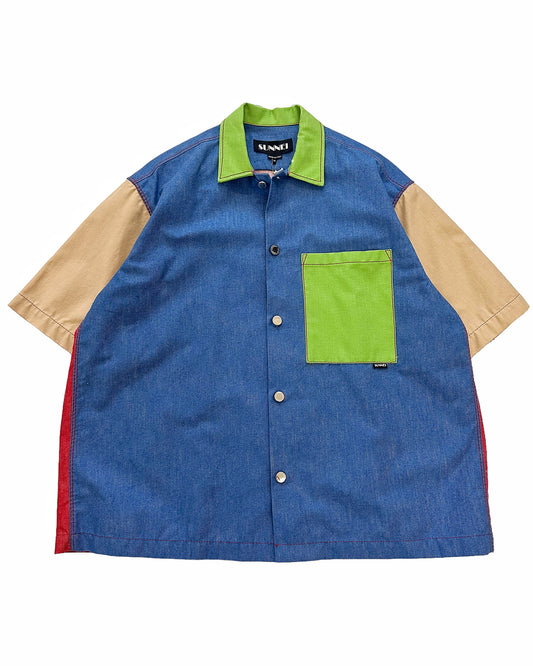 Colorblock Beach Denim Shirt