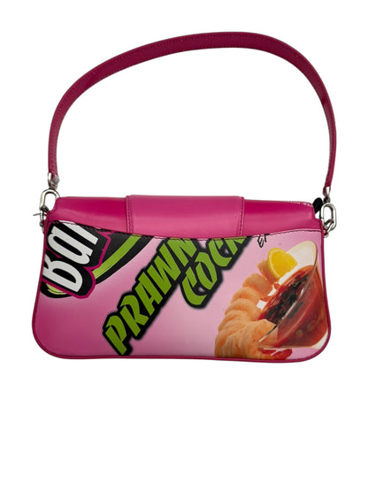 Hourglass Chip Print Pink Purse w/ Strap