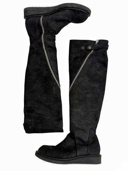 Limo Reverse Leather Knee High Tornado Creeper Boot