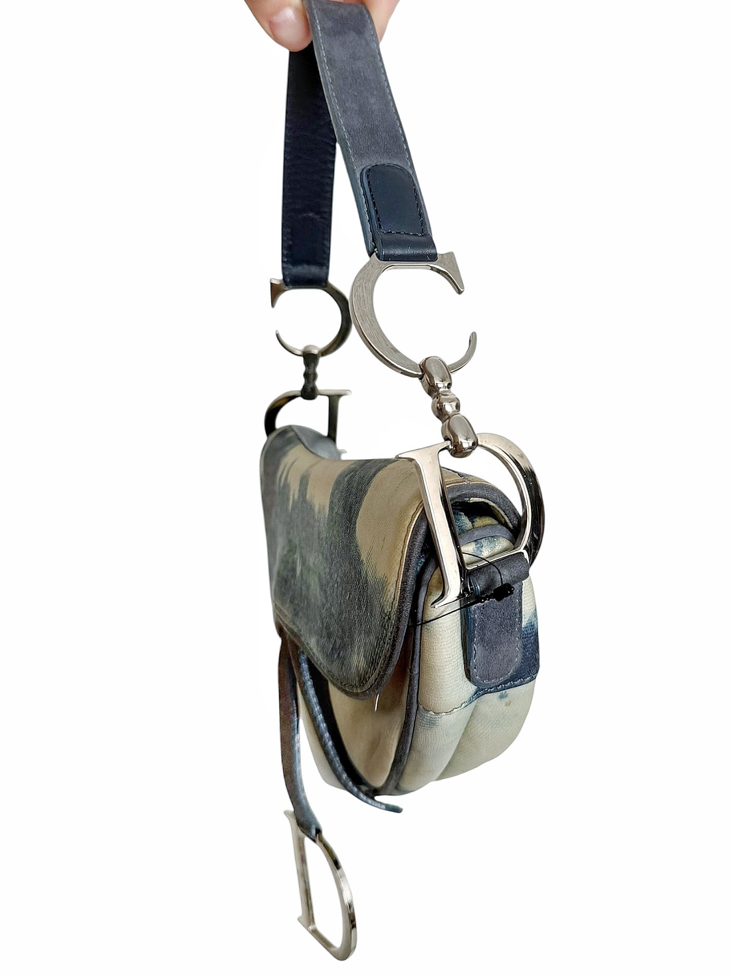 2000’s Galliano Tie Dye “Denim” Leather Saddle Bag