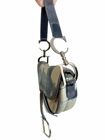 2000’s Galliano Tie Dye “Denim” Leather Saddle Bag