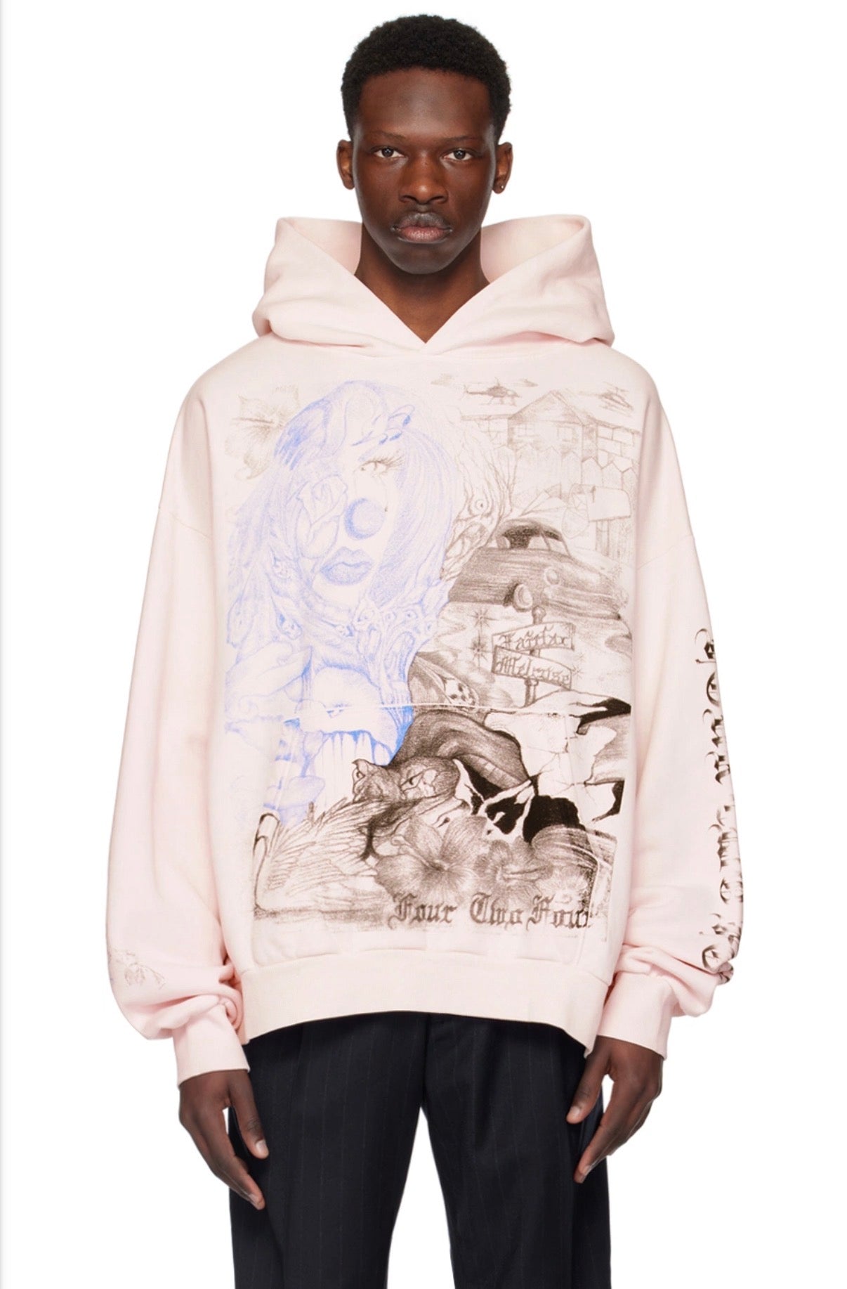 Valentina Graves Tattoo Art Hoodie Pink