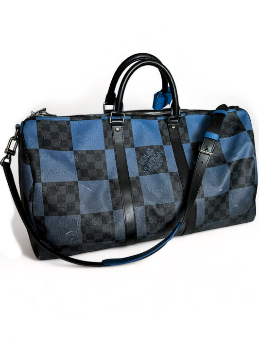 Keepall Bandouliere Bag Giant Damier Graphite Canvas 50 Duffle