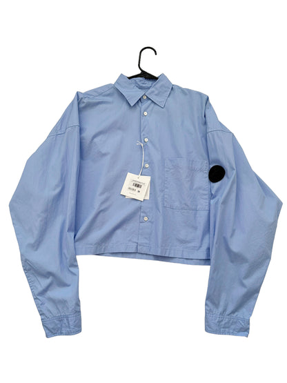 Cropped Poplin Blue Shirt