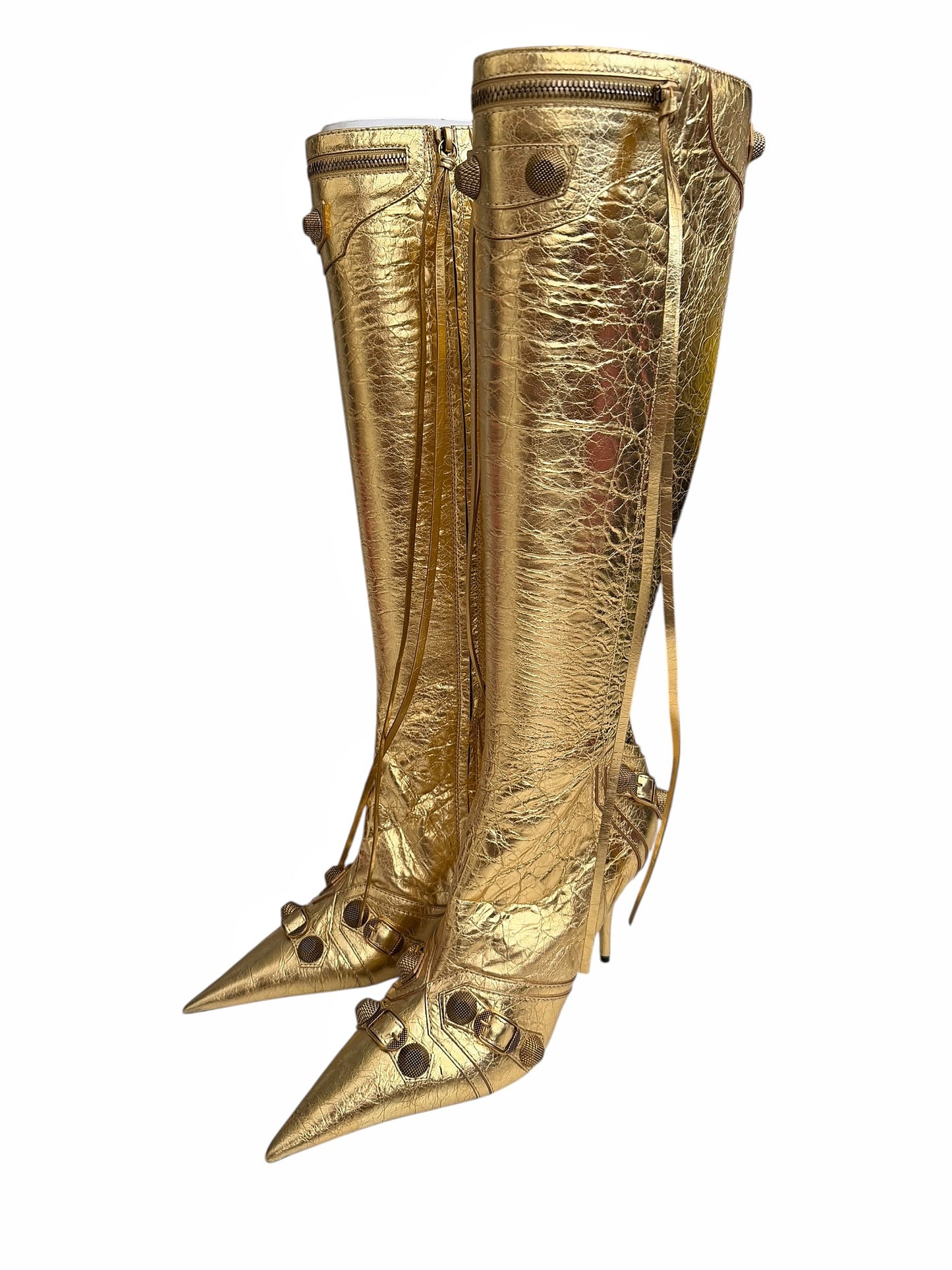 Metal Gold Cagole Heel Boot Arena H90