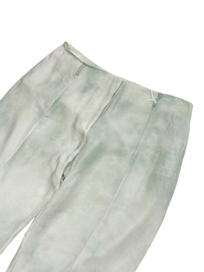 Green Dye Silky Cupro Flare Trouser