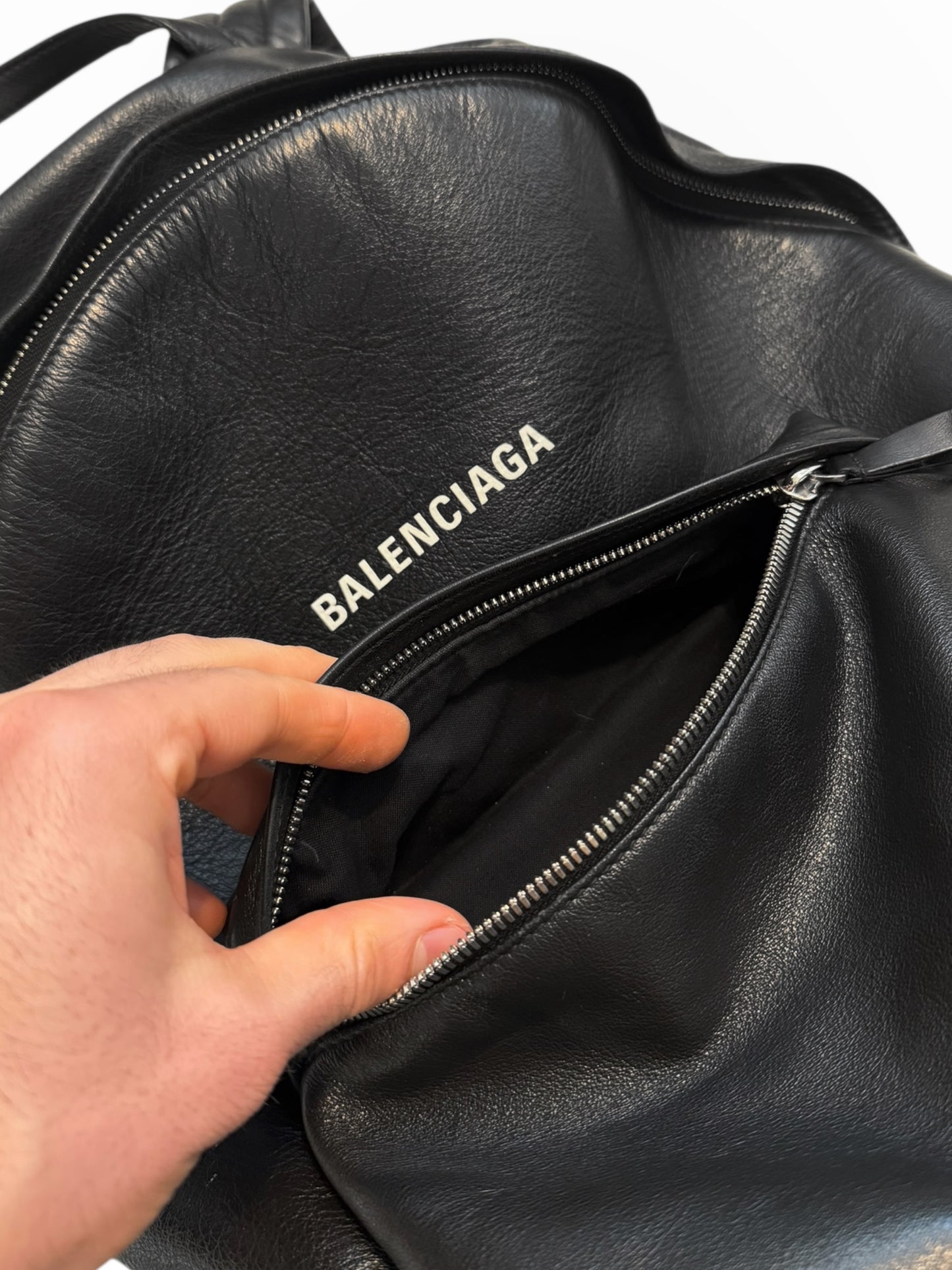 Explorer Logo Leather Backpack