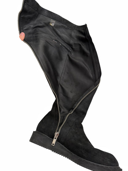 Limo Reverse Leather Knee High Tornado Creeper Boot