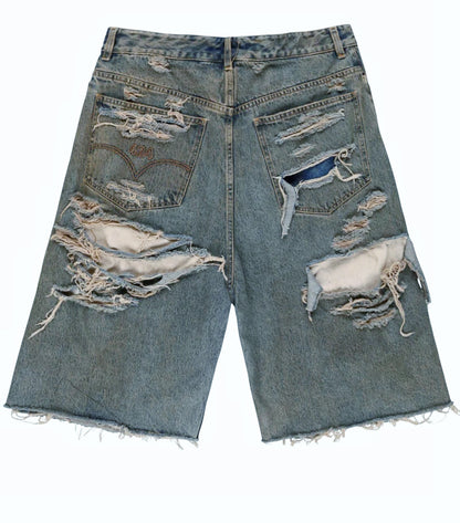 Big Daddy Baggy Denim Shred Jean Shorts