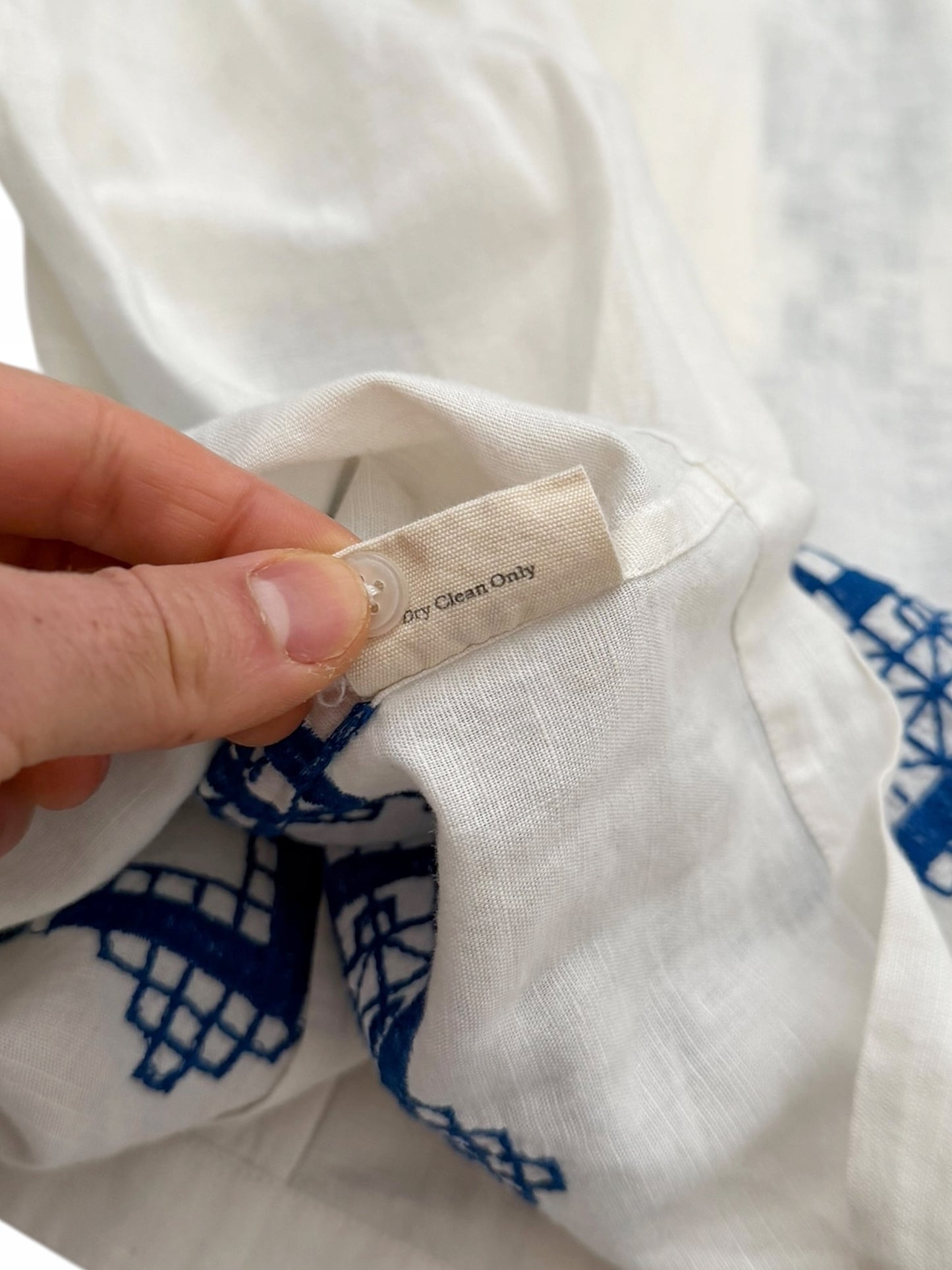 Blue Mosaic Linen Shirt