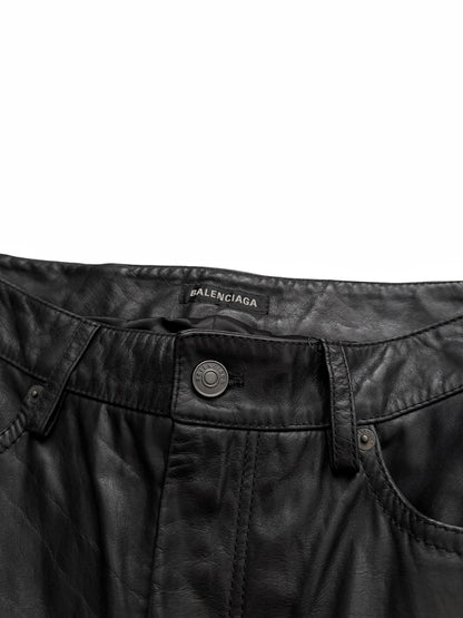 Leather Straight 5-Pocket Pant