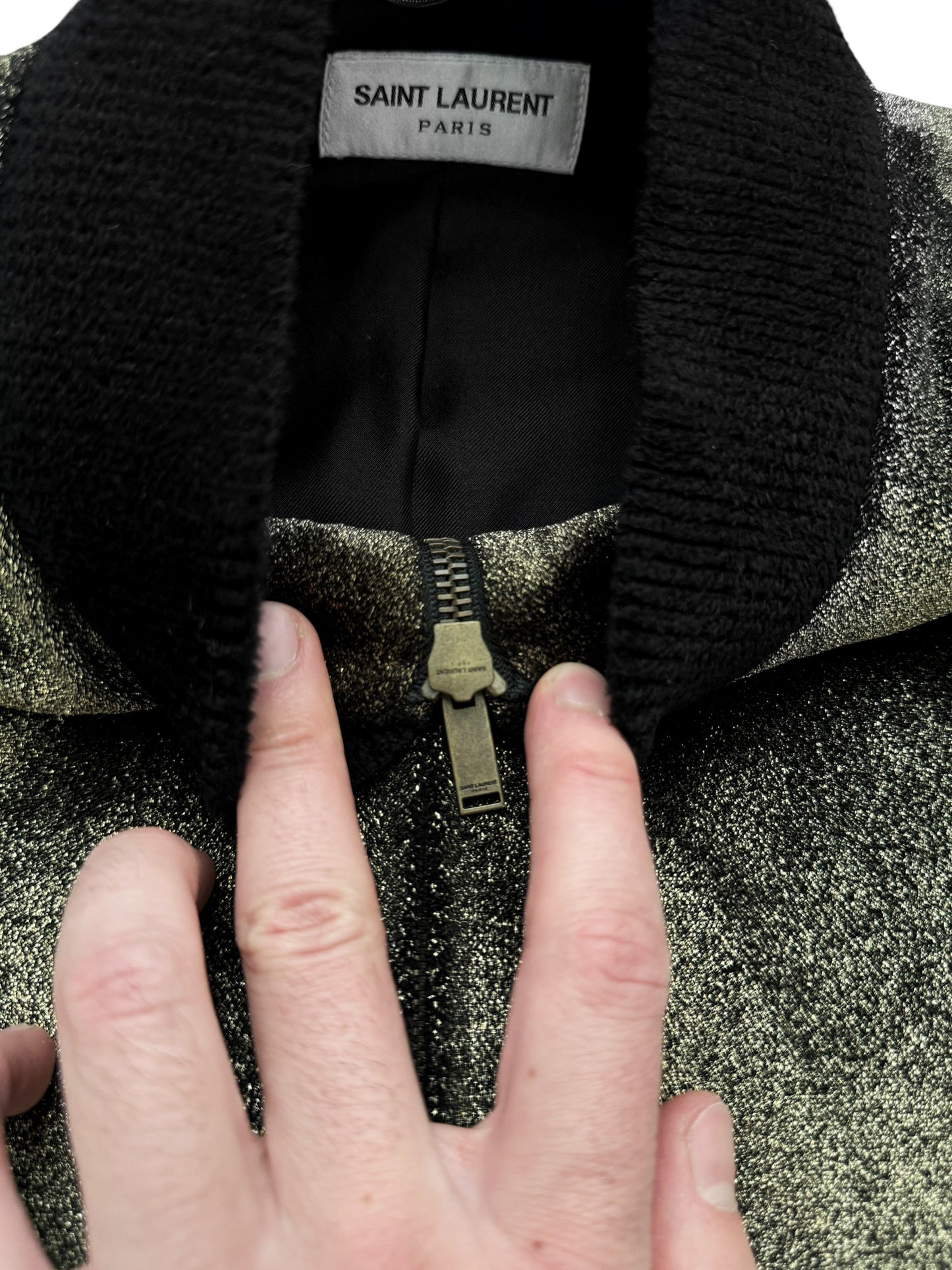 Gold Sprinkled Velvet Western Teddy Varsity Bomber