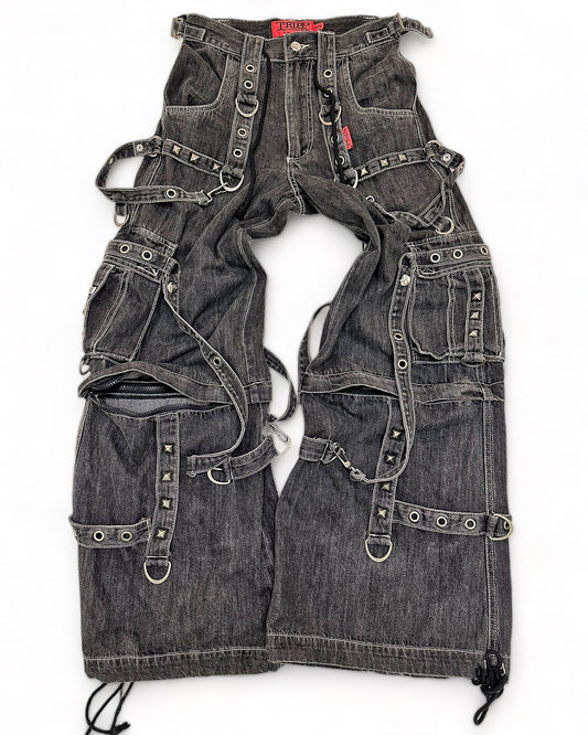 Y2K Denim Baggy Rave Cargo