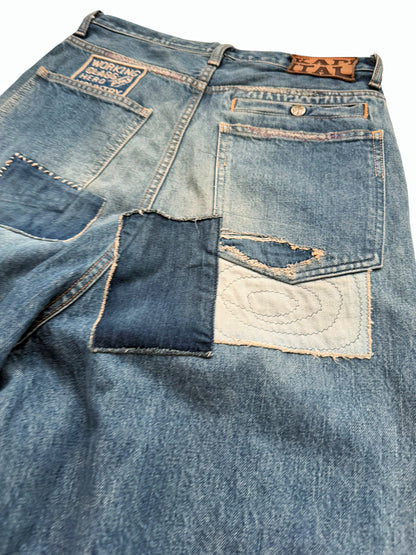 Katsuragi Boro Patchwork Kountry Baggy Denim