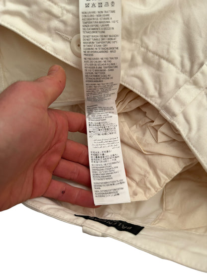 White Heavy Kick Cargo Pants