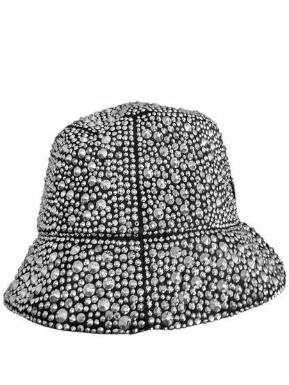 $2650 Crystal Covered Silk Satin Bucket Hat
