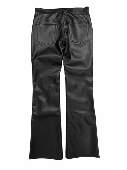 Hook Eye Flare Vegan Leather Pants