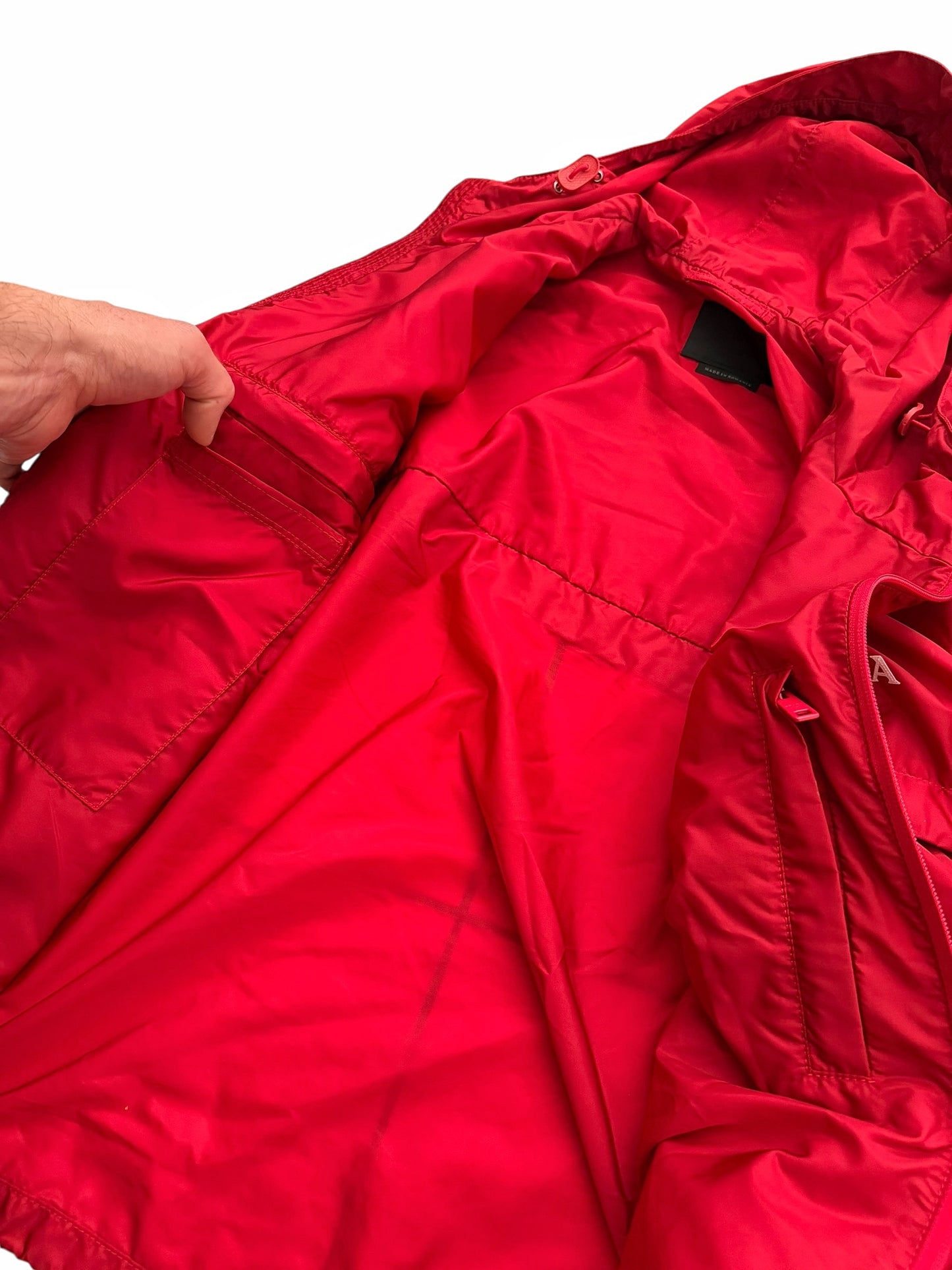 Red Re-Nylon Logo Windbreaker Zip Up