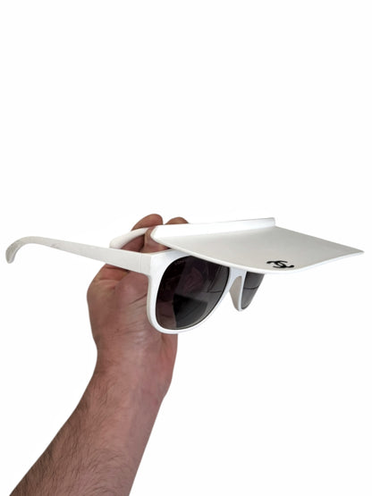 Visor Shield White Sunglasses