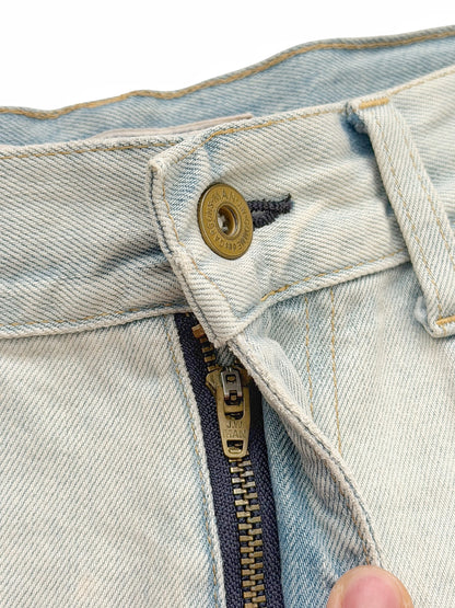 2024 Distressed Bleached Flare Skater Denim