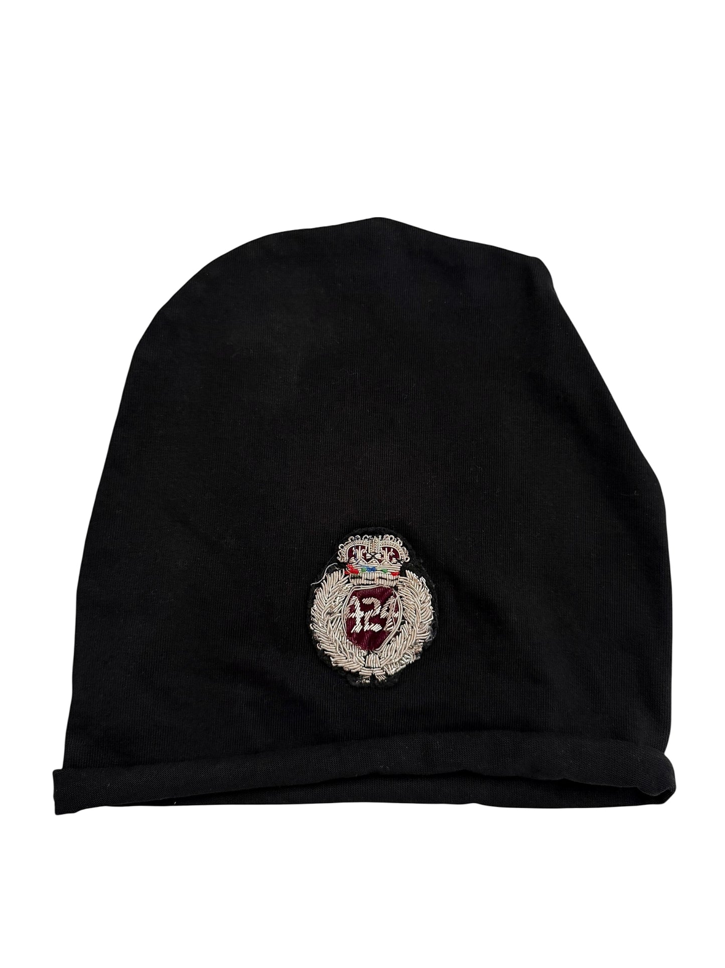 Crest Black Jersey Beanie